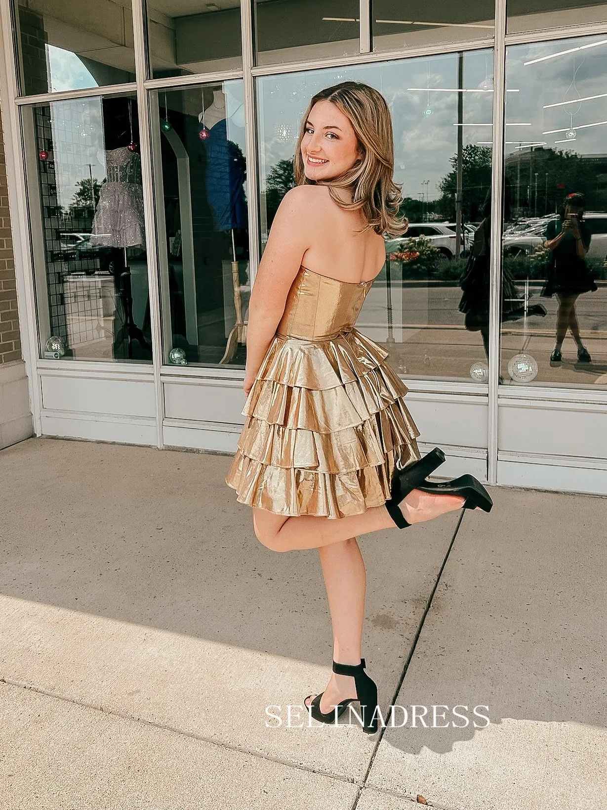 A-line Sweetheart Short Prom Dress Cute Homecoming Dresses #TKL2315