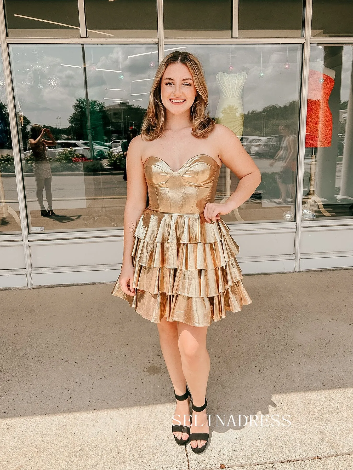A-line Sweetheart Short Prom Dress Cute Homecoming Dresses #TKL2315