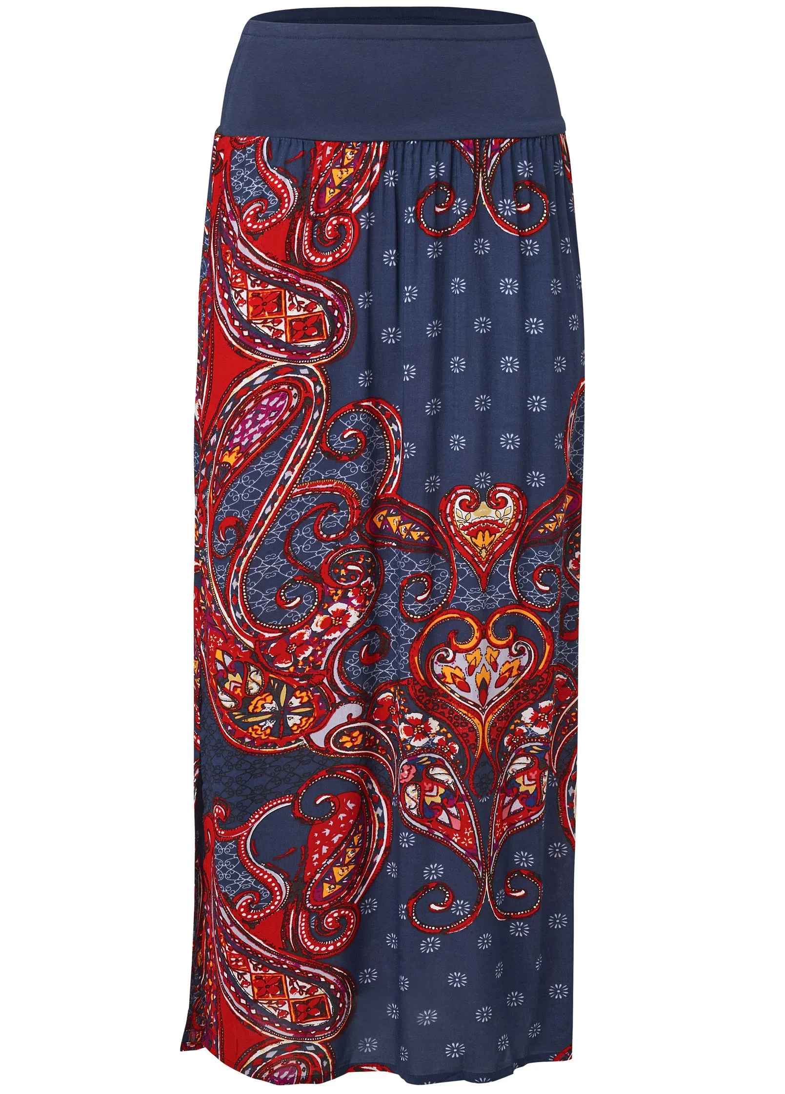 Batik Printed Maxi Skirt - Navy Multi