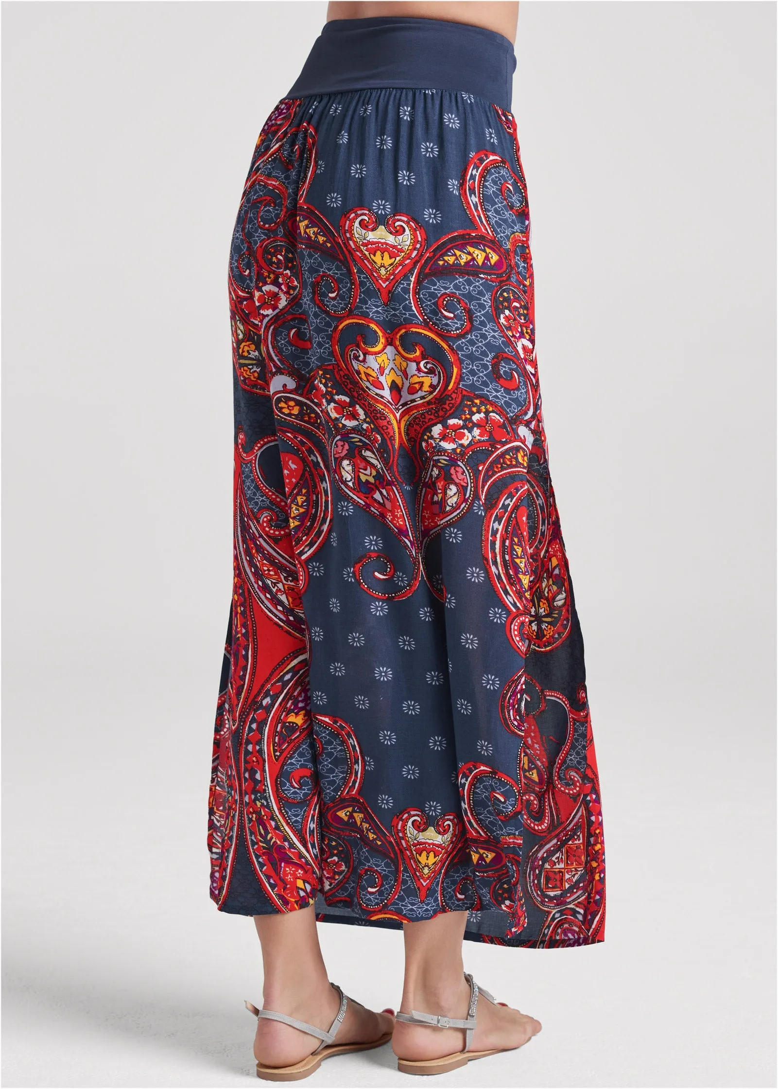 Batik Printed Maxi Skirt - Navy Multi