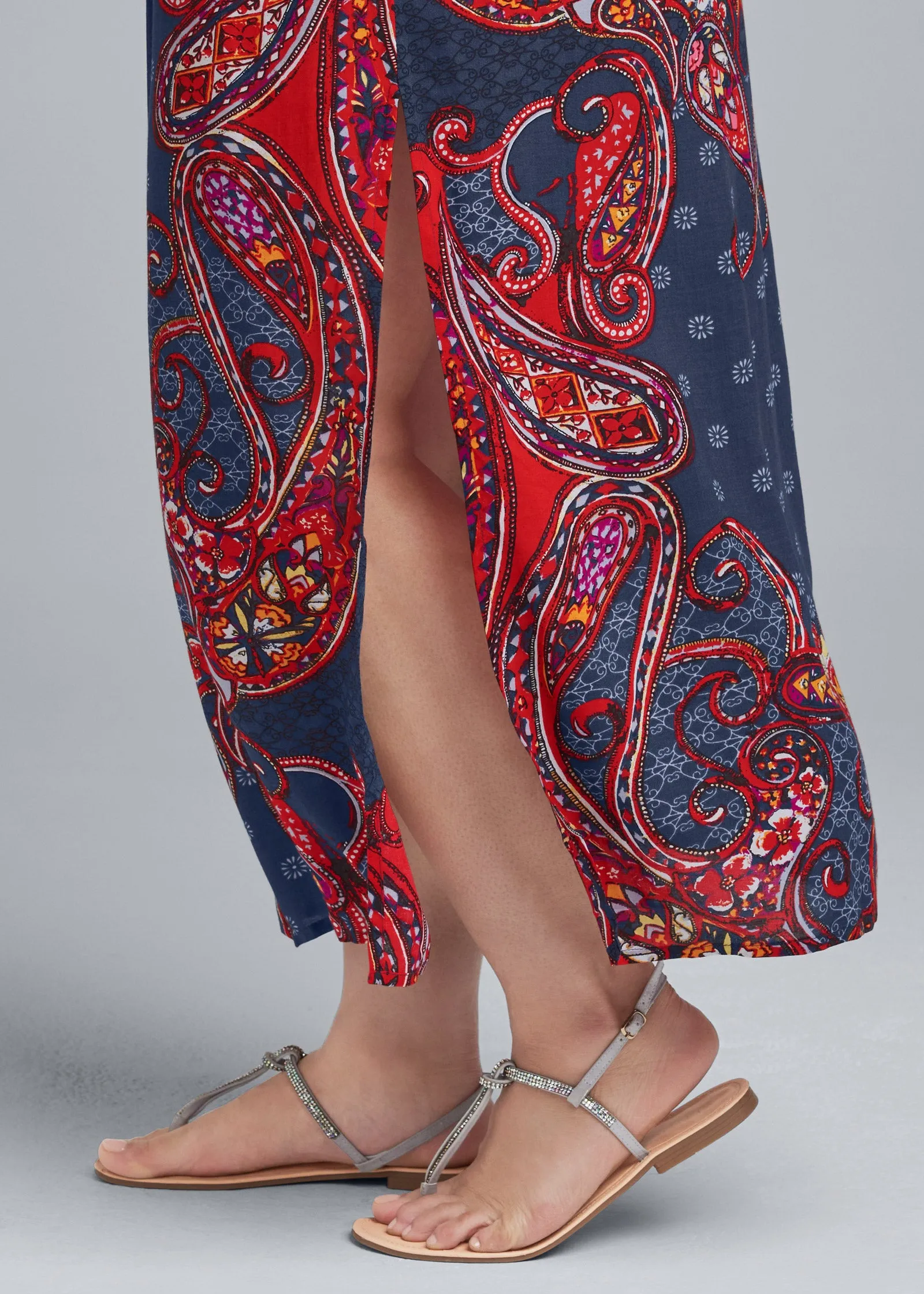 Batik Printed Maxi Skirt - Navy Multi