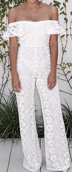 'Edlyn' Off-the-Shoulder Jumpsuit, White