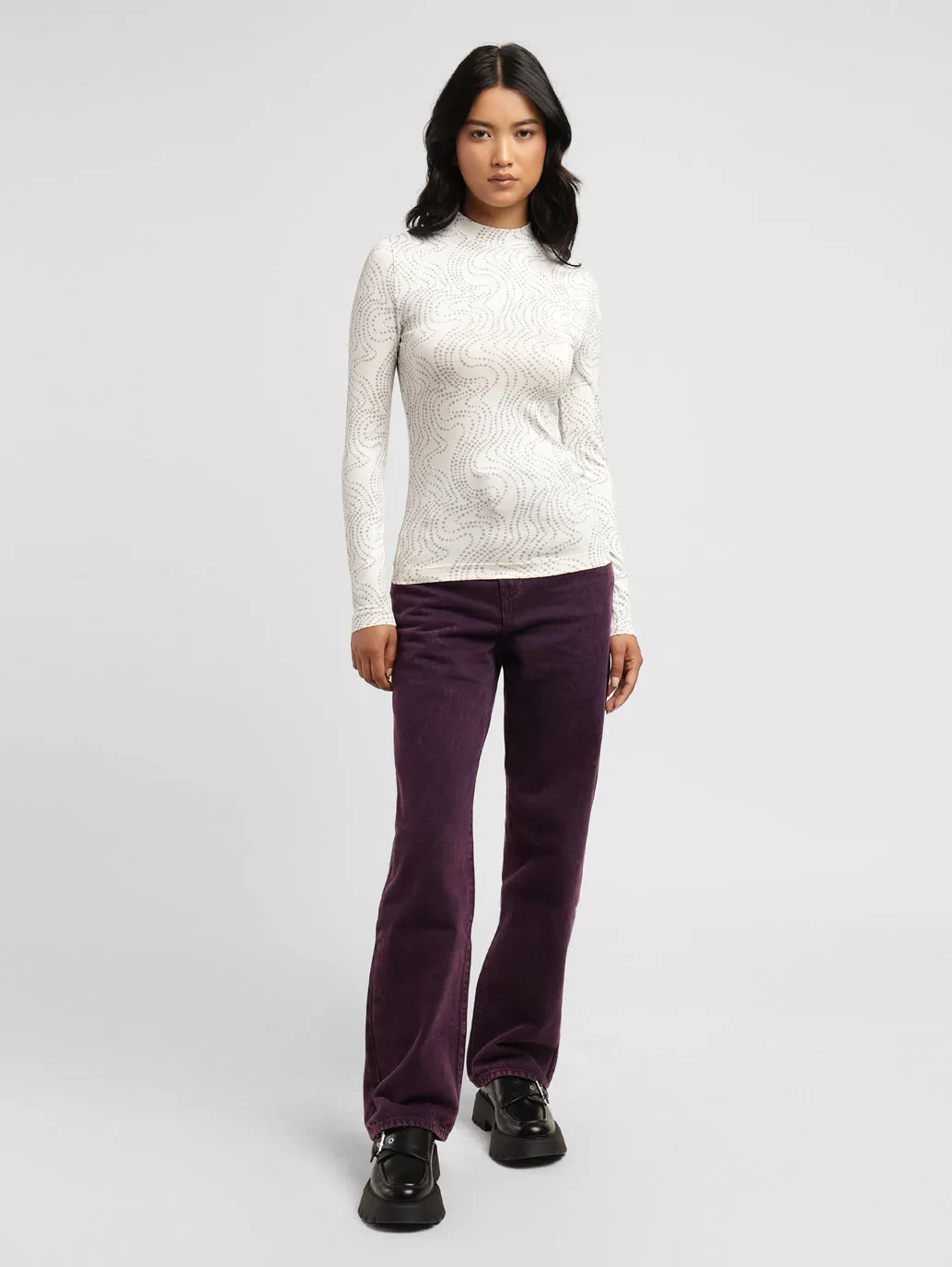 Levi's x Deepika Padukone Typography Cream Mock Neck Tops